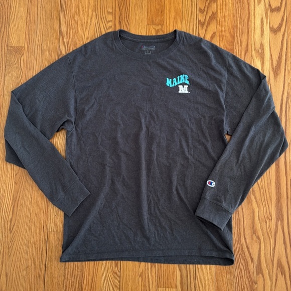 University of Maine Long Sleeve L Shirt Gray black bears size L - Picture 2 of 4